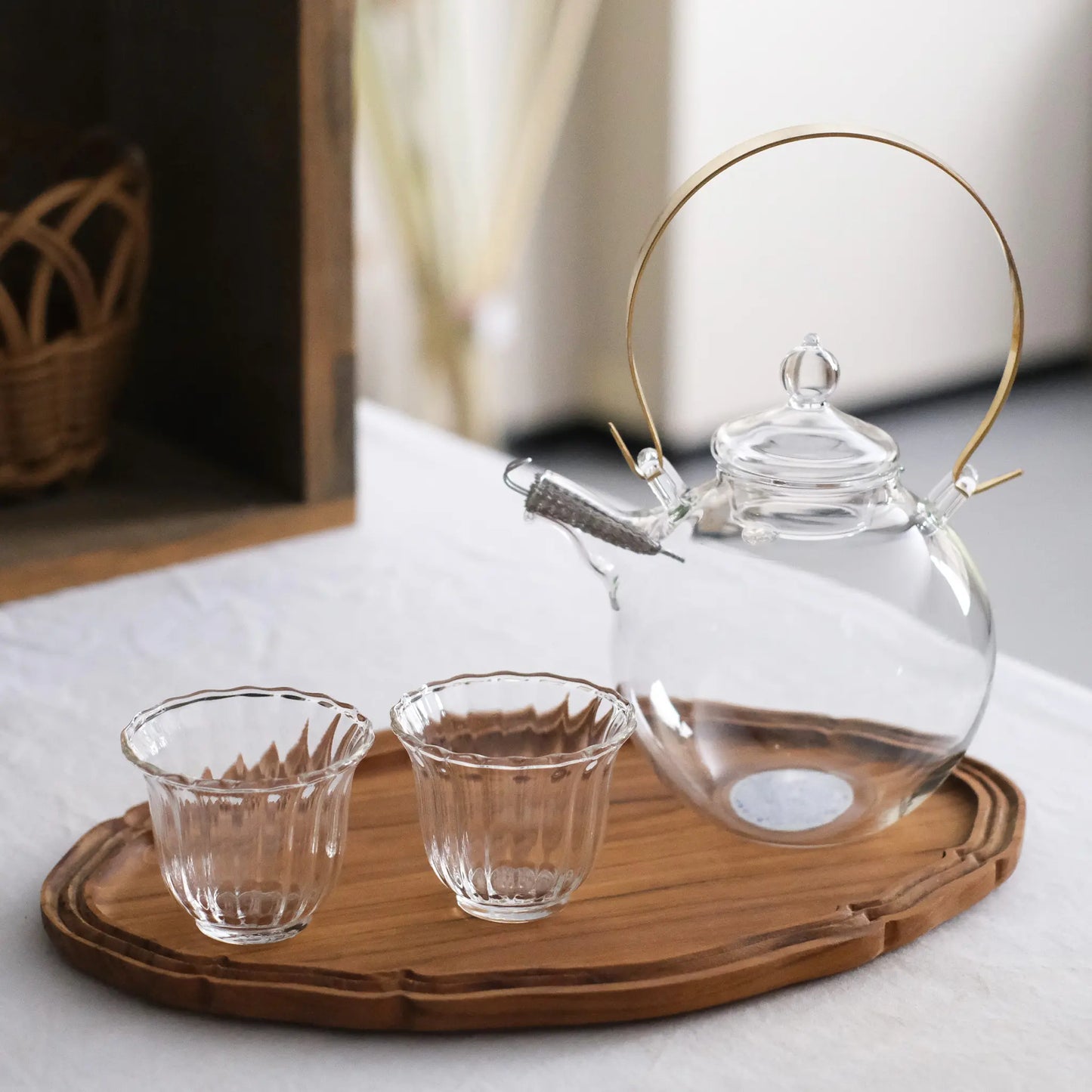 花びら模様の耐熱湯呑みカップ