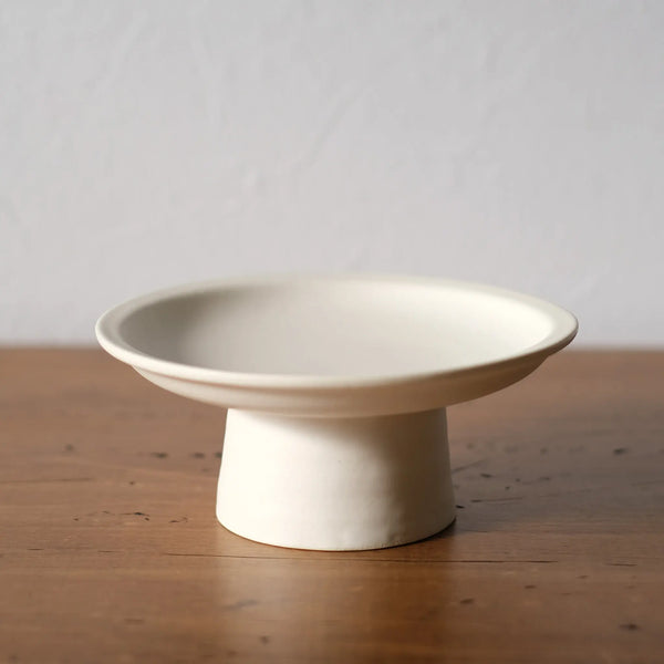 こっこ様専用新品 陶器 陶芸作家 オフホワイトの高坏