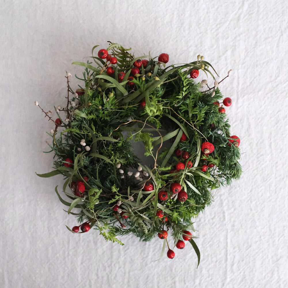 クリスマスリース (赤)